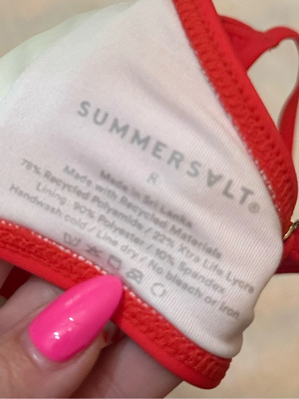 SummerSalt Red & Cream The Marina Stripe Bikini Top Size 8 39062